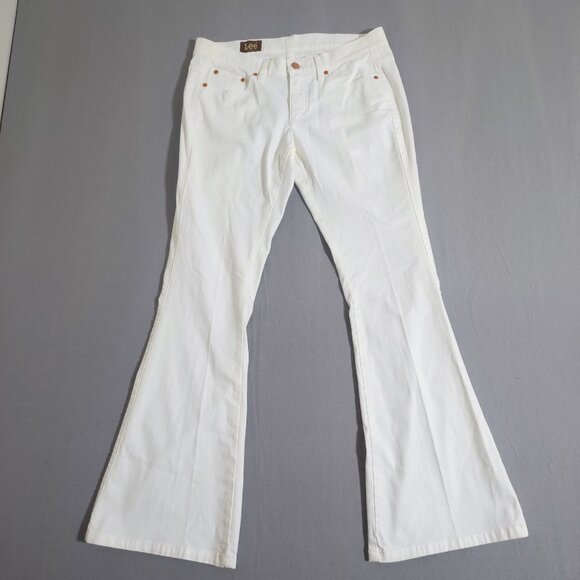 Lee jeans women's junior size 11X32 white colour flare western cowgirl - Picture 1 of 13